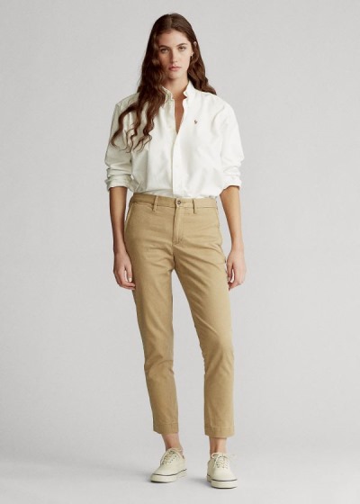 Women's Polo Ralph Lauren Stretch Cotton Straight Pants | 842675NQD